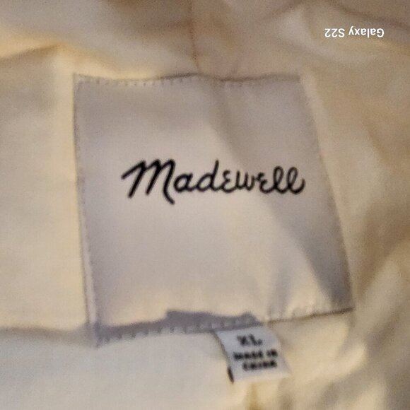 Madewell Coat Off White/Cream. NWT. Size XL. Padded - Picture 13 of 16